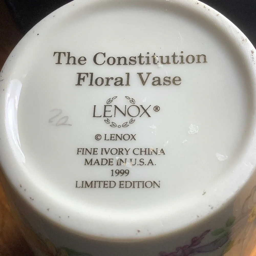 Vintage Lenox The Constitution  Limited Edition Floral Vase and  Treat Bowl